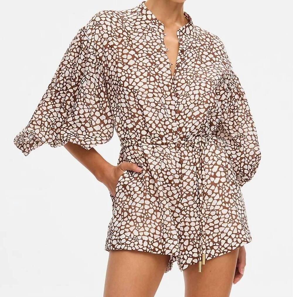 NEW KIVARI solara playsuit in caramel